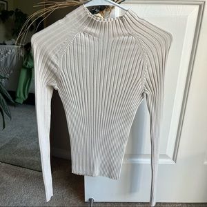 Zara Ribbed Mock Neck Long Sleeve